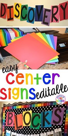 this is an easy center sign for the classroom