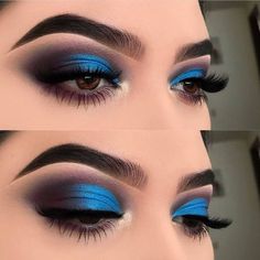 Make Up Guide, Makeup Cantik, Blue Smokey Eye, Drag Make-up, Eye Base, Hooded Eye Makeup