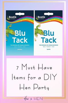 two books with the title 7 must have items for a diy hen party