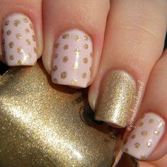 Rosa/dorado Polka Dot Nail Art Designs, Dot Nail Art Designs, Polka Dot Nail Designs, Dot Nail Designs, Polka Dot Nail Art, Dot Nails, Dot Nail Art, Gold Nail, Polka Dot Nails