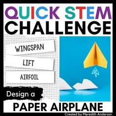 Are you looking for an EASY to implement STEM challenge that uses paper? This is the challenge for you! This activity can be used with ANY grade (students will need to be able to fold and crease paper). It's an excellent fine motor skills activity and always produces surprising results! ✅ What You'll Get ✅ ✅     Challenge Poster ✅     Description and teacher notes ✅     Photo example ✅    5 "Talk Like an Engineer" word wall cards with relevant vocabulary **includes link to Quizlet ✅    Paper Air Engineering Activities, Engineering Design Process, Stem Challenge, Paper Engineering, Word Wall Cards, Fine Motor Skills Activities, Motor Skills Activities, Paper Airplane