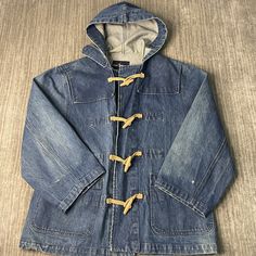 Vintage 90s Polo Ralph Lauren Two Pocket Toggle Style Made in USA Designer Streetwear Basic Blue Denim Hooded Jacket Small Mens *Z9 Condition: Fair Used Condition = Has some distressing on the cuffs due to wear and age. Measurements: Please see photos above for all measurements IF YOU BUY TWO OR MORE ITEMS USE THE CODE BUNDLE @ CHECK TO SAVE 20% WE SHIP WITHIN 24 HOURS AFTER PURCHASE! Please be aware that we do not offer free returns!! The Buyer is responsible for the cost of the return label.  Follow us on TikTok & Instagram @findsnostalgic and tag us in your finds Hooded Dark Wash Denim Jacket For Streetwear, Hooded Dark Wash Denim Jacket, Hooded Washed Blue Outerwear With Pockets, Casual Hooded Denim Jacket With Pockets, Washed Blue Hooded Outerwear For Streetwear, Hooded Washed Blue Outerwear For Streetwear, Casual Dark Wash Outerwear For Outdoor, Casual Denim Blue Jacket For Outdoor, Hooded Medium Wash Denim Jacket