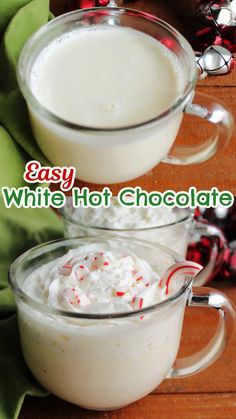 This easy recipe for white hot chocolate makes a small batch of creamy hot chocolate in just a few minutes. We love adding a little bit of peppermint to make it extra festive, but you certainly don't have to. This is the perfect way to warm up on a cold day.