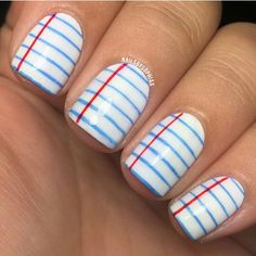 Teacher Nails, School Nail Art, Nail Art Cute, Back To School Nails, School Nails, Striped Nails, Short Acrylic Nails Designs, Cute Nail Art, Girls Nails