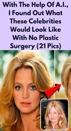 a woman with blonde hair has an ad for plastic surgery