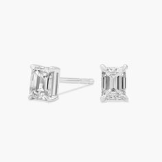 Channel timeless elegance as you add sparkle to your style with these stud earrings featuring  emerald-cut lab-grown diamonds. The 14k white gold setting completes the look with luxurious lustre. White Gold Set, Emerald Cut Diamond, Diamond Stud Earrings, Diamond Stud, Emerald Cut Diamonds, Diamond Earrings Studs, Diamond Studs, Emerald Cut, Lab Grown