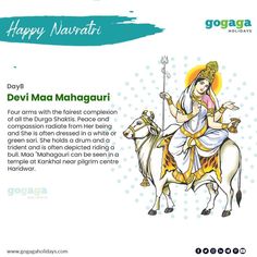 happy navratii greeting card with an image of the hindu god on horseback