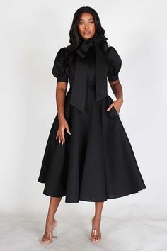 Be Remembered. 1 Piece Dress, Ribbon Collar, Line Dresses, Neck Bow, Scuba Dress, Bow Ribbon, A Line Dresses, Style Upgrade, Tailored Dress