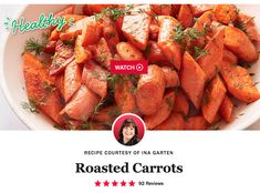 the website for roasted carrots is displayed