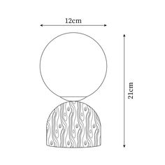 a drawing of a round object with an oval shape on the front and back side