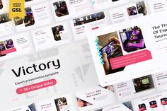 a bunch of different types of webpages with the words victory written on them