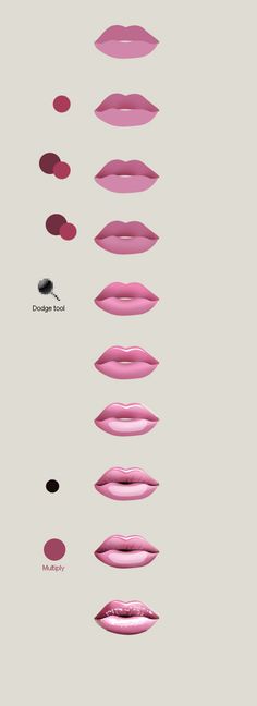 lipstick swatches with different shades and colors on them, all in various shapes and sizes