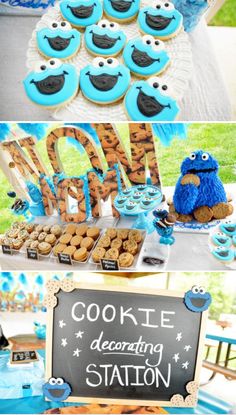 cookie decorating station at a sesame the movie birthday party see more party ideas here