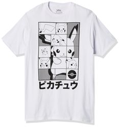 a white t - shirt with pokemon pictures on it