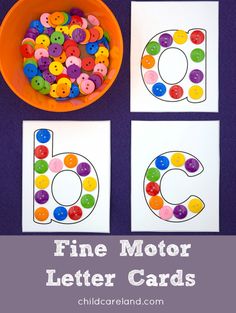 the letter g is for fine motor letters that are made with buttons and colored paper