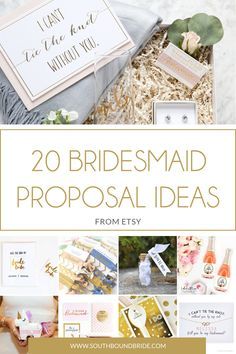 the top 20 bridesmaid proposal ideas from etsy, including cards and envelopes