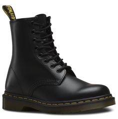 PRICES MAY VARY. THE ORIGINAL: The original boot with a slightly more relaxed fit at the ankle; With 8 eyes, grooved sides and yellow stitching, the 1460 has style for the ages AIR-CUSHIONED: Dr. Martens famous “bouncing” AirWair soles are comfortable, oil and fat resistant and provide good abrasion and slip resistance MADE LIKE NO OTHER: Boots built to pound the pavement; The leather upper and sole are heat-sealed together for exceptional durability AUTHENTIC AS YOU: Made with classic leather t Nicole Fashion, Doc Martens Outfit, Doc Martens Boots, Lace Booties, Martens Boots, Boots Vintage, Dr Martens Boots, Leather Boot Shoes, Leather Lace Up Boots