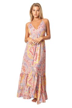 Cute Positano Maxi Dresses - La Moda Boho Resort & Swimwear Beach Season Patterned Printed Maxi Dress, Patterned Maxi Dress For Beach Season, Patterned Bohemian Vacation Dress, Bohemian Patterned Dress For Vacation, Patterned V-neck Boho Dress For Vacation, Bohemian Rayon V-neck Sundress, Summer Boho Print Patterned Maxi Dress, Beach Season Boho Print Dresses, Patterned Boho Print Dress For Beach Season