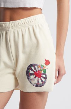 Love to lounge in these soft sweat shorts designed with a vibrant logo graphic. 4" inseam; 12 1/2" leg opening; 11 1/2" front rise, 13" back rise (size Medium) Elastic waist Side-seam pockets 100% cotton Machine wash, tumble dry Imported Graphic Print Shorts For Loungewear, Graphic Print Short Bottoms For Loungewear, Summer Wardrobe Essentials, Baby Boy Shoes, Sports Blazer, Made Clothing, Inspiration For Kids, Sweat Shorts, Denim Leggings