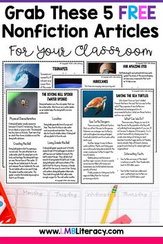 grab these 5 free nonfiction articles for your classroom to help students learn how to use them