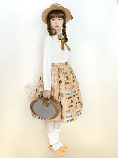 This price is only for a skirt. Skirt/Shorts Waistline:Natural Banded Waist / Shirring Waist  	 		 			Size 			Free Size 		 		 			Waist 			65-85 		 		 			Full Length 			63 Bunny Chocolate, Skirt Shorts, Vintage Gothic, Shorts Pants, Sweet Lolita, Skirt Skirt, A Skirt, Alternative Fashion, Waist Size