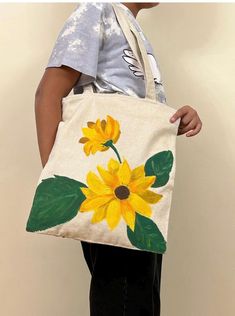 One of a kind hand painted tote bag. Tote bag is lined and can be zipped closed. Hand Painted Tote Shoulder Bag For Gift, Trendy Rectangular Hand Painted Bags, Hand Painted White Canvas Tote Bag, White Hand Painted Canvas Tote Bag, Artsy Canvas Tote Bag, Trendy Hand Painted Bags For Daily Use, Artistic Yellow Tote Bag, Hand Painted Tote Bag For Daily Use, Hand Painted Tote Shoulder Bag For Everyday