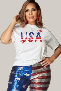 USA American Flag Unisex Tee - MY SEXY STYLES White American Flag T-shirt For Independence Day, White T-shirt With American Flag For Independence Day, Patriotic American Flag T-shirt For Summer, Patriotic Letter Print T-shirt For 4th Of July, Patriotic 4th Of July T-shirt With Letter Print, Graphic Tee T-shirt With Letter Print For Independence Day, Independence Day Graphic Tee With Letter Print, Patriotic American Flag Print T-shirt For 4th Of July, 4th Of July American Flag Print Short Sleeve T-shirt