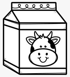 a black and white drawing of a cow's face in a milk carton