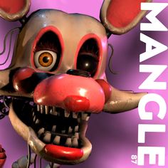 a close up of an animal mask on a purple background with the words maniace