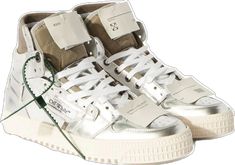 Sporty Aesthetic, Zip Ties, High Tops, Fashion Branding, Lace Up, Off White, Sneakers, Silver, Leather