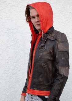 The Goku Leather Jacket - Wear Anywhere and Everywhere.  Crafted from luxurious and durable goatskin leather with a multi-layered tie cord adjustable hoodie. This Goku leather jacket embodies your favorite character while being edgy and fashionable enough to wear as part of your everyday street style.  Go Super Saiyan with the Goku Real Leather Jacket!