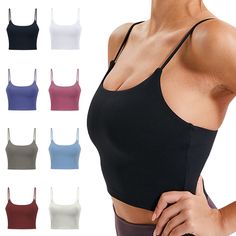 PRICES MAY VARY. 【 Fabric 】- Workout bra is made of 87% Nylon+13% Spandex. Soft, Skin Friendly, Moisture Wicking, Lightweight, High Elasticity, Breathability, Anti-Wrinkle and No Pilling. Longline sports bras for women padded is good for your exercise. 【 Kindly Size Note 】- Sports bra tank top size S fit for 30A 30B 30C ; M fit for 30D 30DD 32A 32B 32C 32D ; L fit for 32DD 34A 34B 34C 34C 34D . If you prefer a less snug-fit for tank tops with built in bras, consider sports bras a size up. 【 Remo Tops With Built In Bras, Workout Bra, Camisole Bra, Workout Tops For Women, Bra Tank, Workout Crop Top, Beautiful Figure, Tank Top Bras, Padded Sports Bra