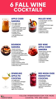 Fall Wine Cocktails Drinks With Wine Recipes, Red Wine Mixed Drinks Recipes, Fall Pomegranate Cocktail, Red Wine Cocktail Recipes, Fall Wine Cocktails, Warm Wine Drinks, Wine Mixed Drinks Recipes, Wine Drinks Recipes, Wine Recipes Cocktails