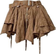 Brown A-line Skirt For Summer, Fitted Belted Pleated Skirt For Summer, Chic Brown A-line Bottoms, Belted Mini Skirt For Summer, Summer Belted Mini Skirt, Summer Mini Skirt With Belt, Trendy Fitted Belted Skirt, Chic Brown A-line Skirt, Elegant Brown Flared Mini Skirt