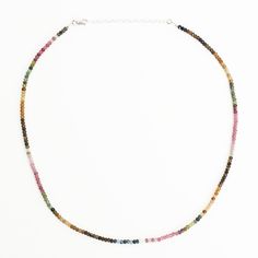 This gorgeous Tourmaline necklace in shimmering translucent multicolor shades of deep pink, steel blue, green, brown and rust is named after Jericho Poppler, who started surfing at age 12. Jericho is an active environmentalist, and she served a five-year term as a board member of the Surfrider Foundation during the 1980s. She created "Jericho's Kids for Clean Waves" in 1993, a surf contest for children under 16, that features environmental outreach and educational programs. Details: AAA 3mm faceted round watermelon tourmaline stones Length is 16", with 2" extension Clasp, closure and extension chain in your choice, Sterling Silver of 14kt Gold Fill Each stone has natural variations; colors may vary slightly Handcrafted in Los Angeles, California, USA Multicolor Faceted Tourmaline Necklaces, Bohemian Multicolor Tourmaline Necklaces, Handmade Multicolor Tourmaline Necklaces, Earrings Quotes, Surfrider Foundation, Watermelon Tourmaline Necklace, Bracelet Quotes, Necklace Quotes, Board Member