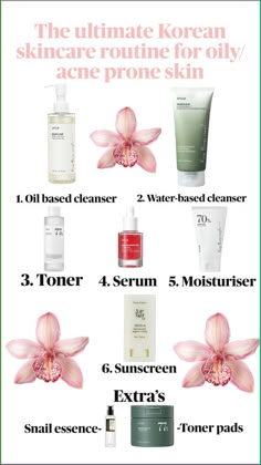 Korean skincare routine for acne and specific Korean products that work for oily skin Acne Prone Skin Care Routine, Skincare Routine For Acne, Skincare For Combination Skin, Oily Skin Makeup, Haut Routine, Korean Skin Care Secrets, Mekap Mata, Skin Korean, Acne Prone Skin Care