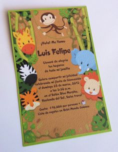 an animal themed birthday card for a little boy