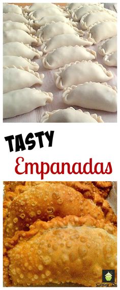 the cover of tasty empanadas with an image of some food on it