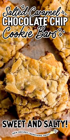 sweet and salty chocolate chip cookie bars are the perfect treat for any party or gathering