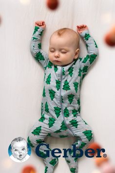 Get your little one ready for winter with our baby Christmas trees pajamas. Made with our signature buttery soft fabric and snug fit footed design.