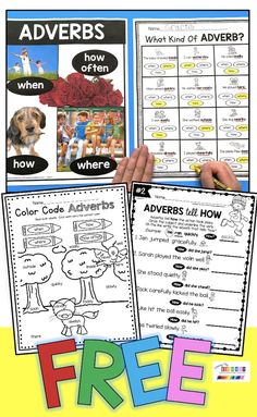 two posters with the words adverbs and how to use them