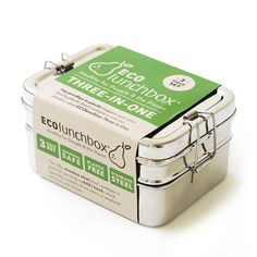 an eco lunchbox is shown with the words eco lunchbox in front of it