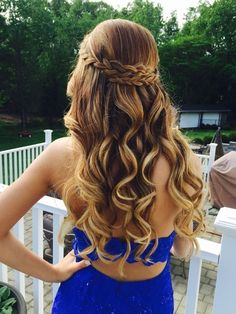 Curly Long Hair Styles with Braids - Beautiful Prom, Homecoming Hairstyles Teen's Hairstyles, Dance Hairstyles, Prom Hairstyles For Long Hair, 2015 Hairstyles, Hoco Hair, Long Curly Hair, Homecoming Hairstyles, Down Hairstyles