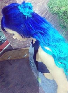 Hair Gradient, Flame Hair, Best Ombre Hair, Blue Flame, Cute Hair