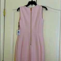 Beautiful Baby Pink Calvin Klein Ladies Dress New With Tag Size 6. Pink Calvin Klein, White Short Sleeve Dress, Womens Sheath Dress, Black Dress Formal, Woman Dress, Rockabilly Dress, Sweater Dress Women, Ladies Dress, Sweater Dress Midi