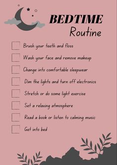 Nightly Self Care Routine, Good Bedtime Routines, Christian Bedtime Routine, The Perfect Night Routine, Self Care Bedtime Routine, Night Workout Routine Bedtime, Self Care Night Routine Checklist, Sleep Hygiene Routine, Bedtime Routine Aesthetic