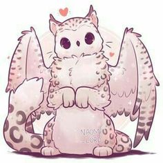 a drawing of a cat with wings on it's back