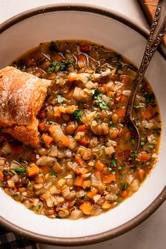 Lemony Lentil Vegetable Soup with Rosemary & Fennel