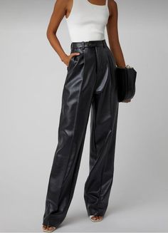 Express yourself in our supple soft sheepskin velveteen wide leather trousers. Offering a truly luxury feel and fit. Genuine leather. Wide Leg Faux Leather Work Pants, Sleek Faux Leather Trousers, Luxury Leather High-waisted Pants, Formal High-waisted Leather Pants, Leather Wide Leg Pants For Workwear, Full-length Leather Wide Leg Pants For Work, Full Length Leather Wide Leg Pants For Work, Chic Leather Pants For Work, Elegant Leather Bottoms With Belt Loops