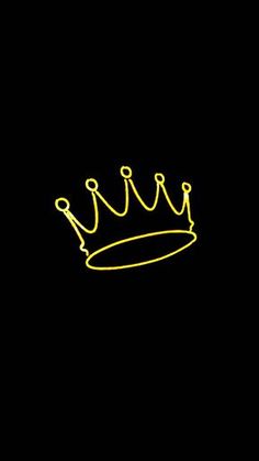 a neon yellow crown on a black background